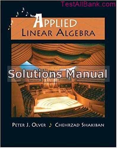 Applied Linear Algebra Solution Manual Olver PDF