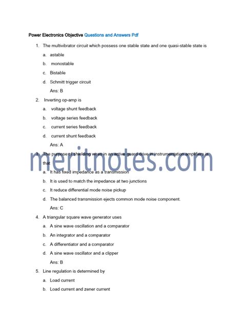 Applied Power Electronics Objective Questions Answers Doc