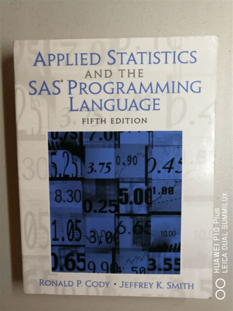 Applied Statistics and the SAS Programming Language 5th Edition Ebook Doc