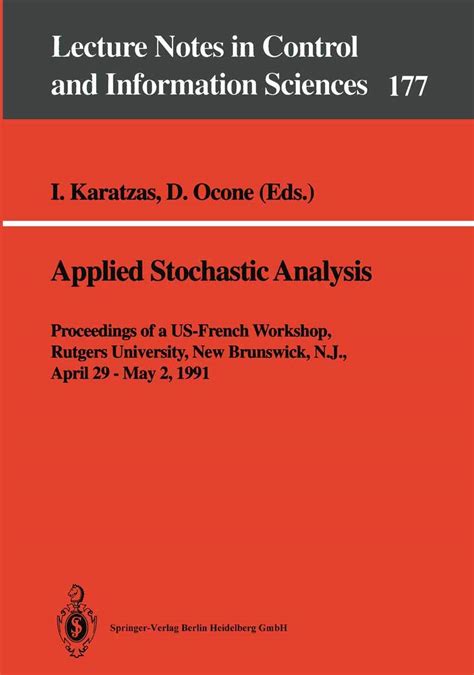 Applied Stochastic Analysis Proceedings of a US-French Workshop, Rutgers University, New Brunswick, Doc