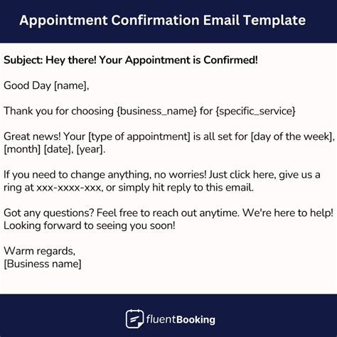 Appointment Confirmation Template
