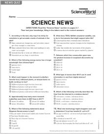 April 14 Science World Scholastic Answer Key PDF