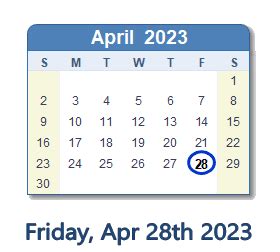 April 28, 2023