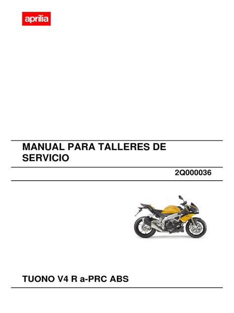 Aprilia Tuono 2014 Use And Maintenance Manual Ebook PDF