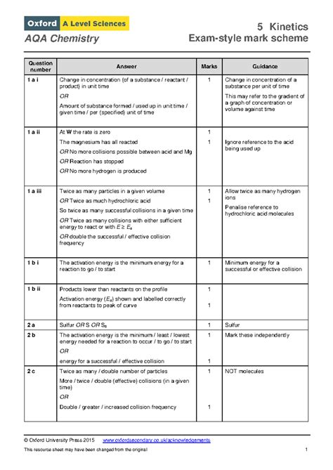 Aqa Chemistry Exam Style Questions Answers Kindle Editon