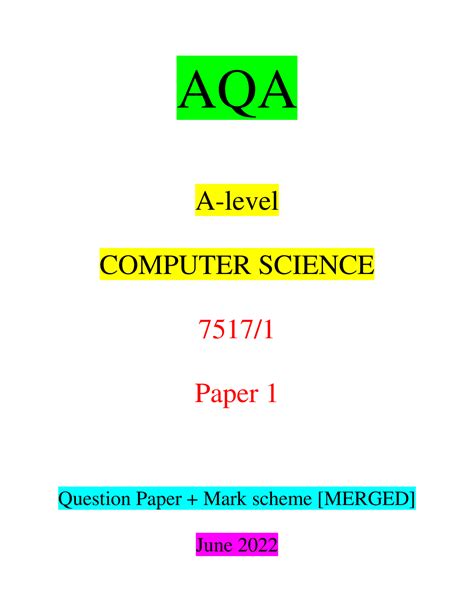 Aqa Computing Electronic Answer Document 2014 Doc