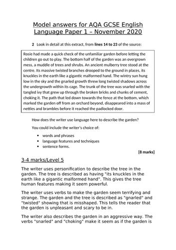 Aqa English Language Model Answers Epub