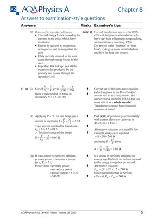 Aqa Physics Exam Style Questions Answers Chapter 8 Doc