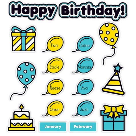 Aqua Oasis Birthday Graph Bulletin Board Kindle Editon