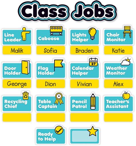 Aqua Oasis Class Jobs Mini Bulletin Board PDF