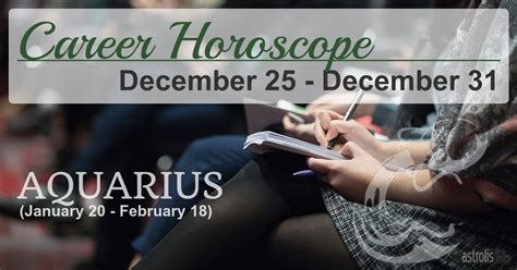 Aquarius Career Horoscope Next Week