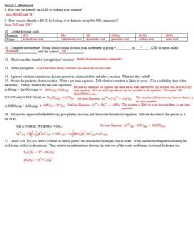 Aqueous Solutions Chemistry Lab Answer Key Epub