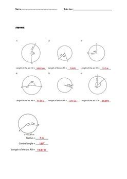 Arc Length Answer Key Reader