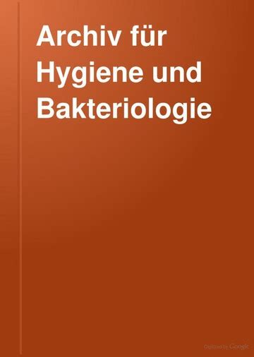 Archiv Für Hygiene Sechsundfuenfzigster Band German Edition Doc