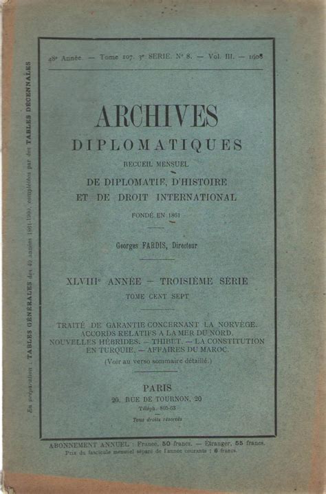 Archives Diplomatiques 1866 Doc