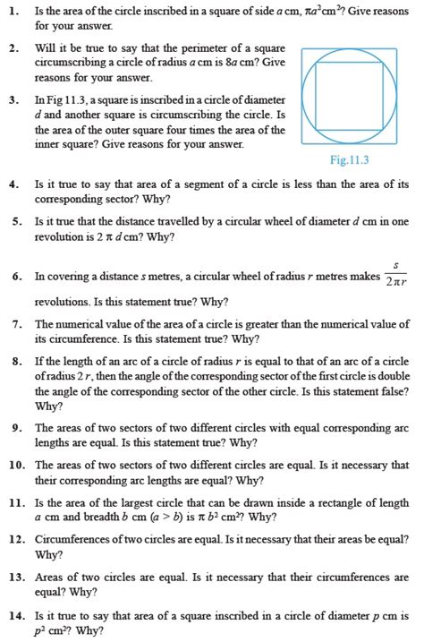 Areas Related to Circles: 101 Important Questions