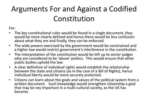 Arguments for a Written Constitution