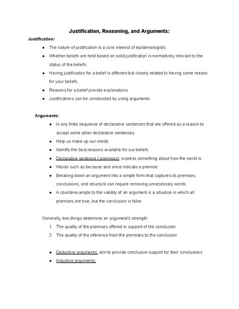 Arguments in Favor of Justification