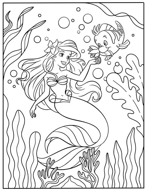 Ariel Coloring Printables