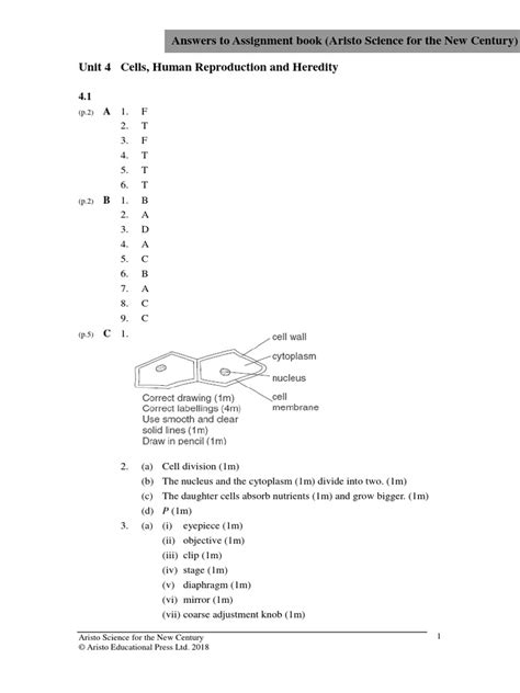 Aristo Experiment Workbook Answer PDF