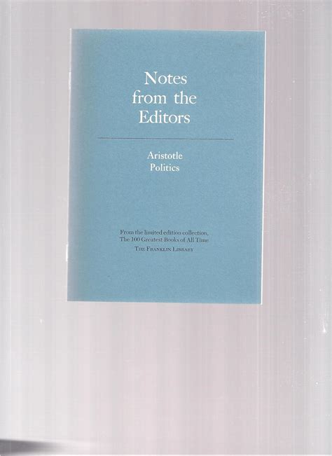 Aristotle Volume Three Notes From the Editors Book Summary Franklin Library The Great Books of the Western World 25th Anniversary Edition Doc
