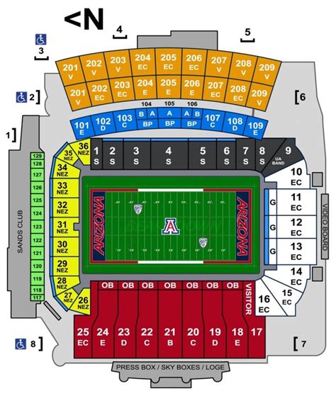 Arizona Football Stadium Seating Chart