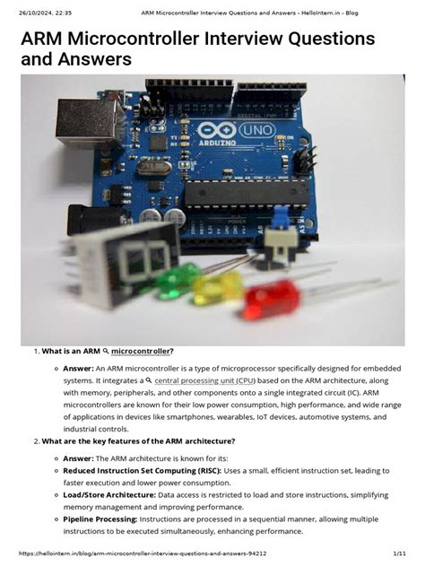 Arm Micro Controller Interview Questions And Answers PDF