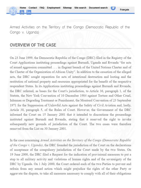 Armed Activities on the Territory of the Congo: A Decade of Conflict and Crisis