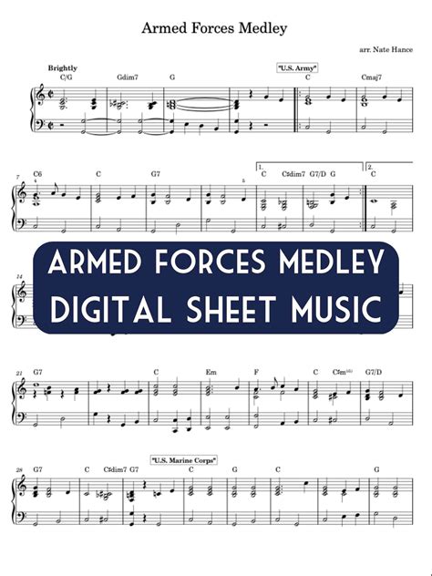 Armed Forces Medley Piano Sheet Music Ebook Kindle Editon