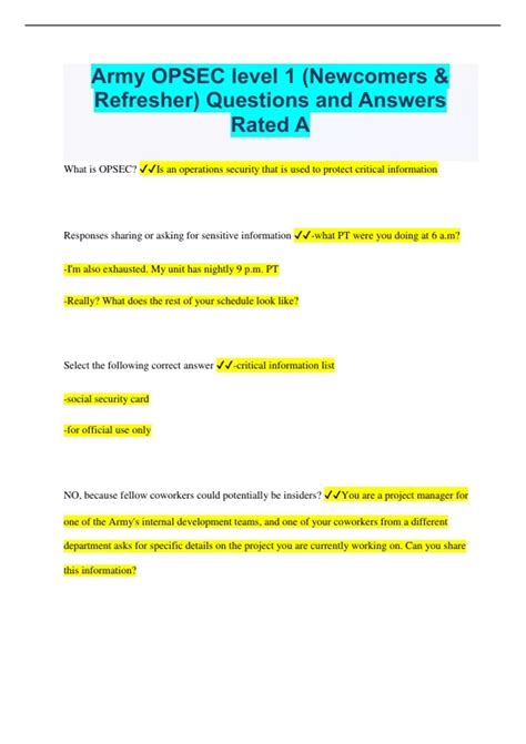 Army Opsec Test Answers Reader