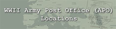 Army Post Office (APO)