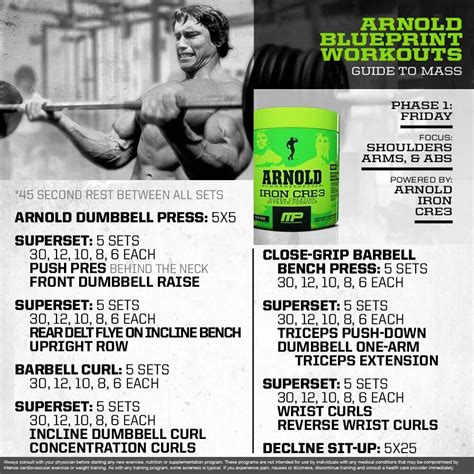 Arnold Bodybuilding Workout Chart