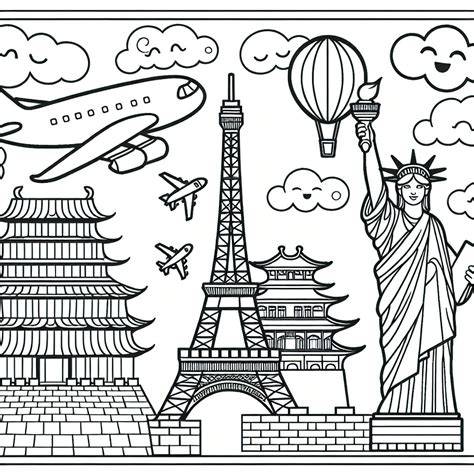 Around The World Coloring Sheets
