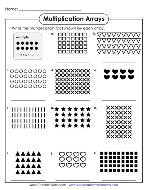 Arrays And Multiplication 3rd Grade Free Printable Worksheets