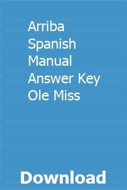 Arriba Spanish Answer Key PDF