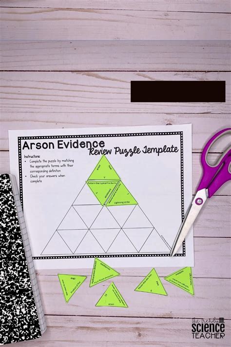 Arson Evidence Review Puzzle Template Answer Key