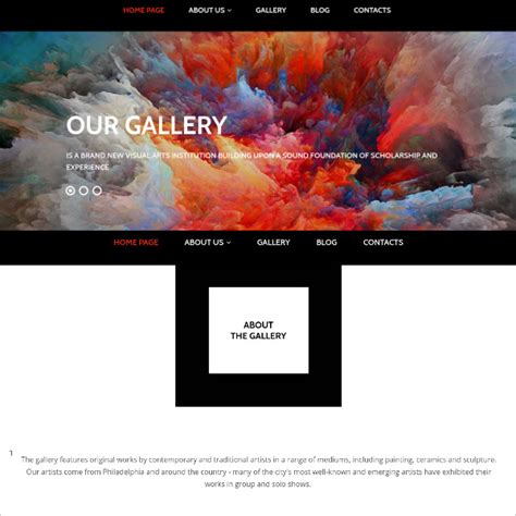 Art Gallery Website Template