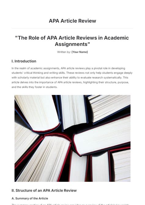 Article Review Apa Format Template