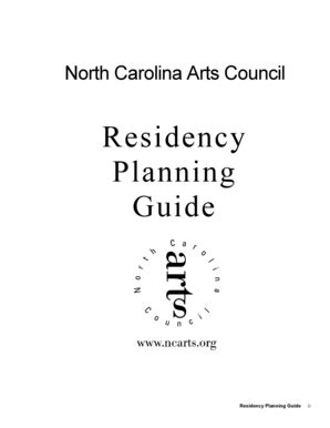 Artist Residency Planning Guide (PDF) - North Carolina Arts Council PDF