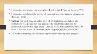 Arts and Humanities Defined