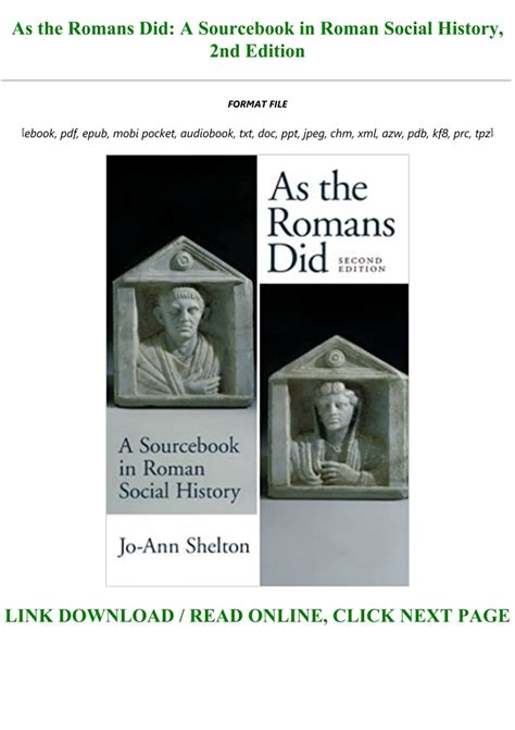 As The Romans Did: A Sourcebook in Roman Social History Ebook Kindle Editon