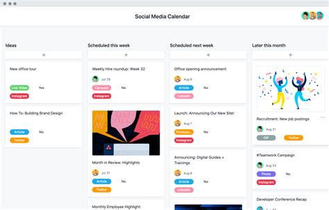 Asana Social Media Calendar Template