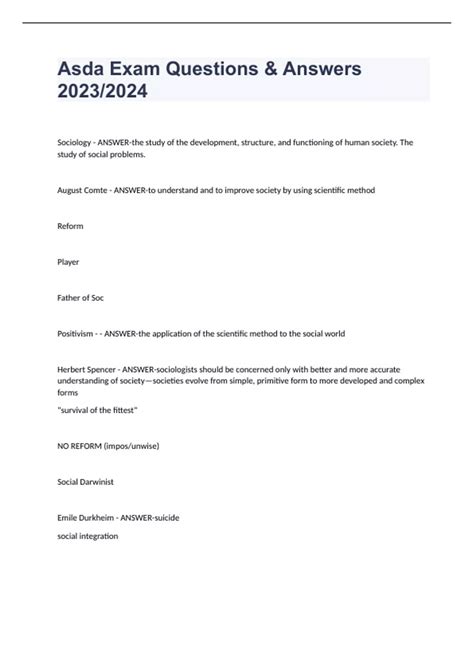 Asda Numerical Questions Answers Doc