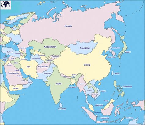 Asia Map Quiz Printable