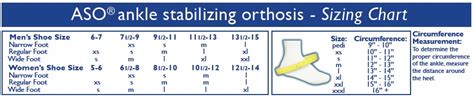 Aso Ankle Size Chart