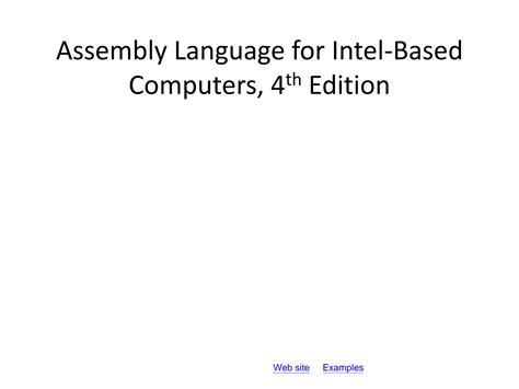 Assembly Language for Intel-Based Computers 4th Edition Reader