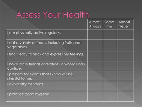 Assess Your Health: