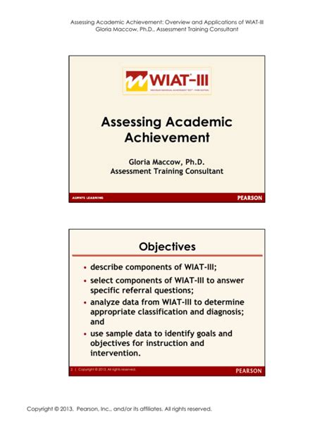 Assessing Academic Achievement in College-Level Courses