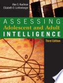 Assessing Adolescent And Adult Intelligence PDF