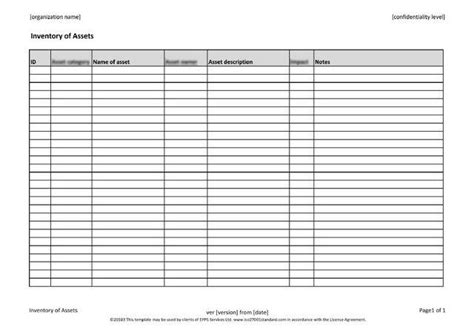 Asset Inventory Template Iso 27001